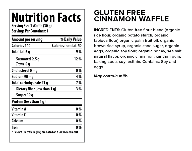 Gluten Free Organic Energy Waffle Cinnamon (Honey Stinger