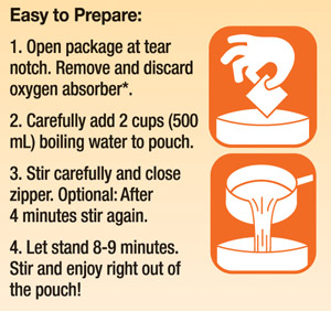 Mountain House Pouch Preparation Instructions