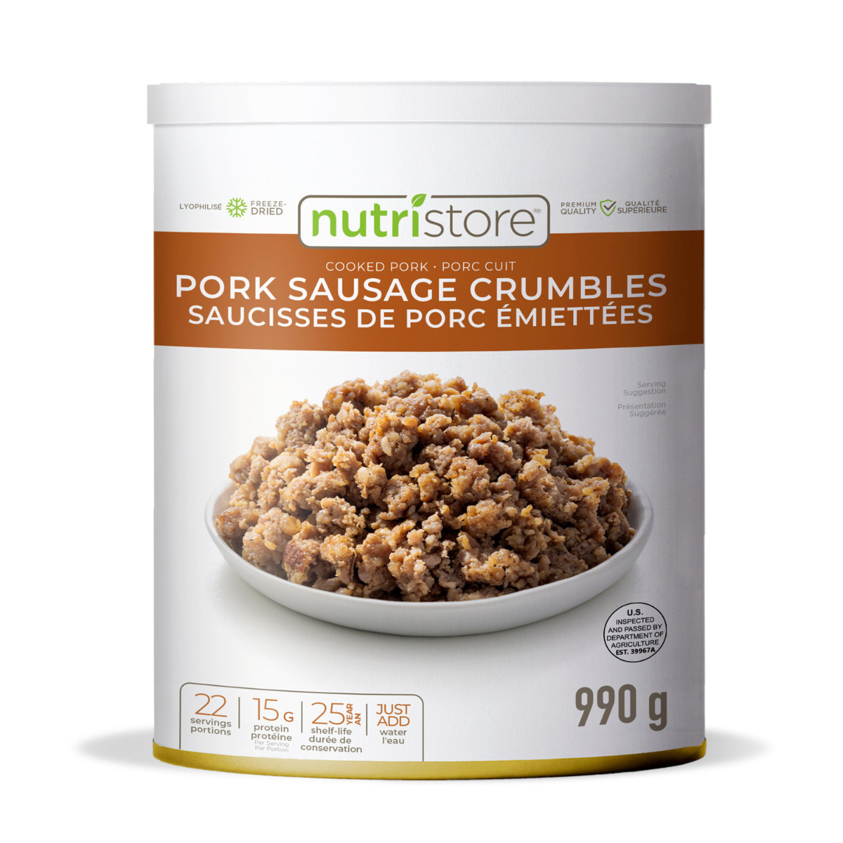 Sausage Crumbles - Freeze Dried (Nutristore #10 Can)