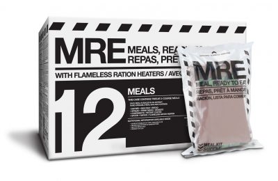 Meals Ready to Eat (MRE's) - Case of 12 with heaters