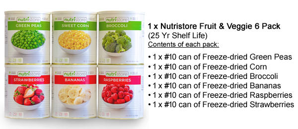 Nutristore Fruit and Veggie 6 pack